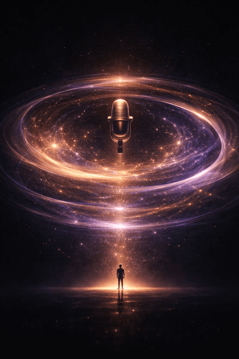 Abstract soundwave orb visualization